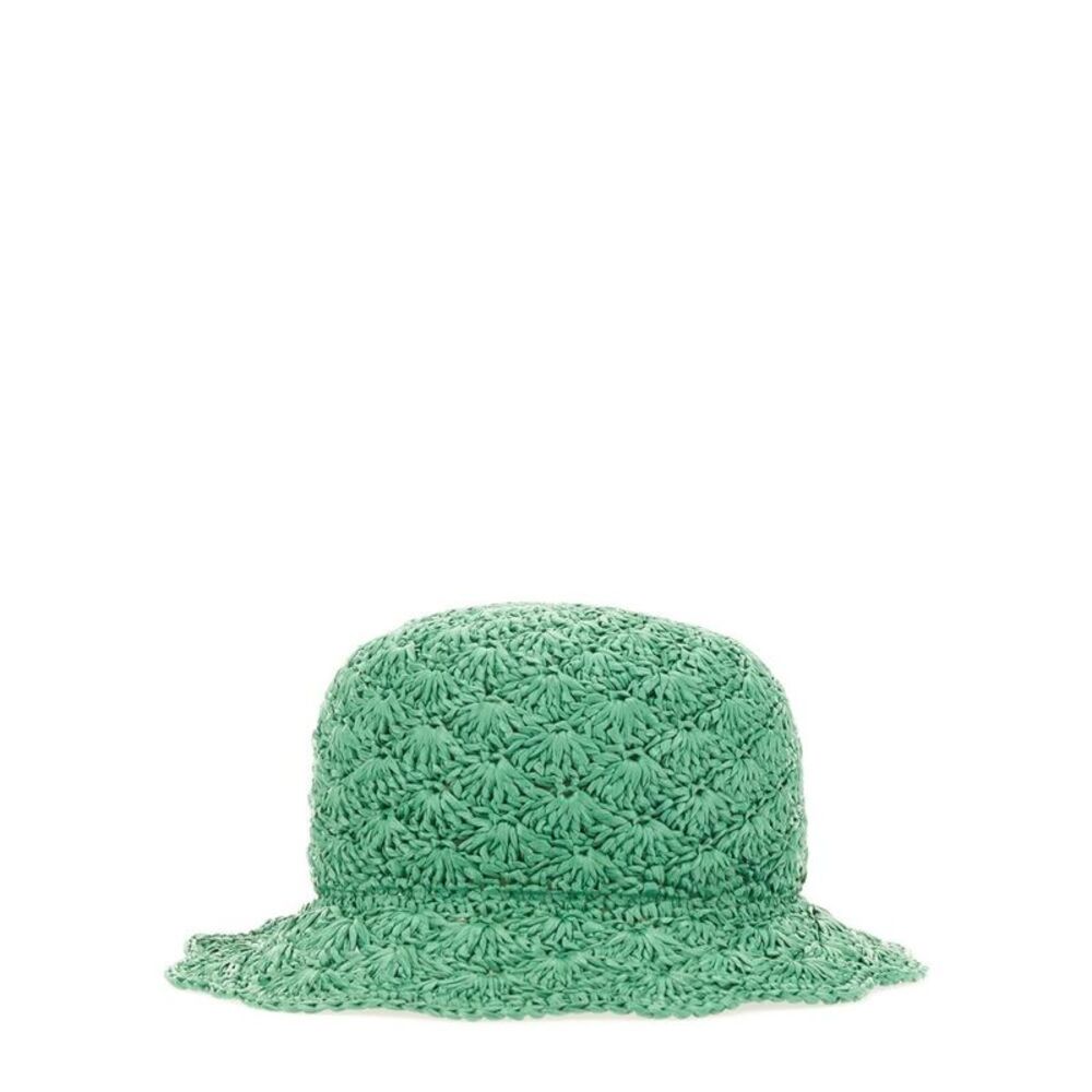 RED VALENTINO Woven Bucket Hat Women GREEN Caps & Hats